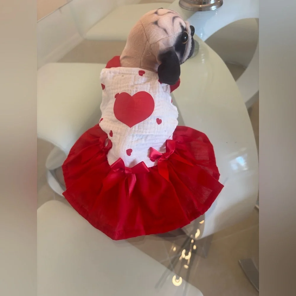 Heat white red box dress for your baby 🩷